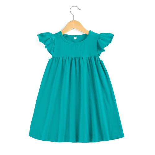  high quality casual dress summer   blank cotton sleeveless in stock kids girls' dresses