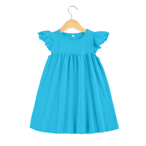  high quality casual dress summer   blank cotton sleeveless in stock kids girls' dresses