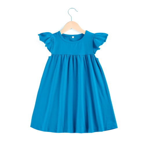  high quality casual dress summer   blank cotton sleeveless in stock kids girls' dresses