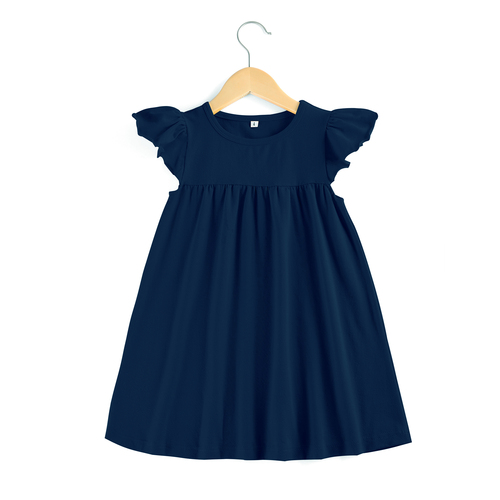  high quality casual dress summer   blank cotton sleeveless in stock kids girls' dresses