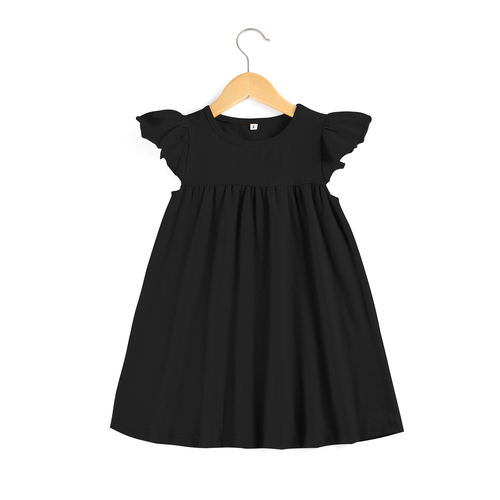  high quality casual dress summer   blank cotton sleeveless in stock kids girls' dresses