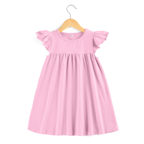  high quality casual dress summer   blank cotton sleeveless in stock kids girls' dresses