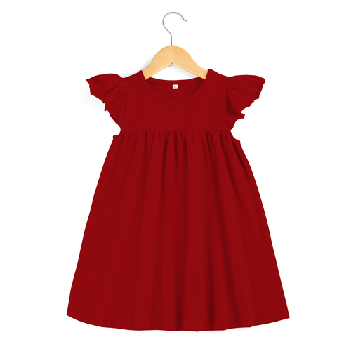  high quality casual dress summer   blank cotton sleeveless in stock kids girls' dresses