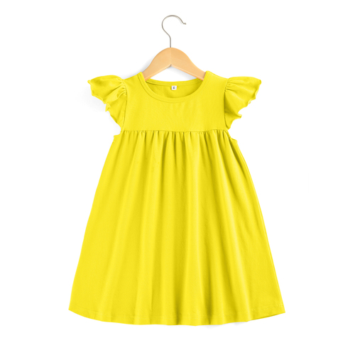  high quality casual dress summer   blank cotton sleeveless in stock kids girls' dresses