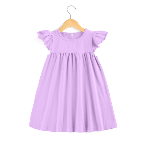  high quality casual dress summer   blank cotton sleeveless in stock kids girls' dresses