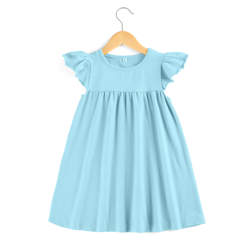  high quality casual dress summer   blank cotton sleeveless in stock kids girls' dresses