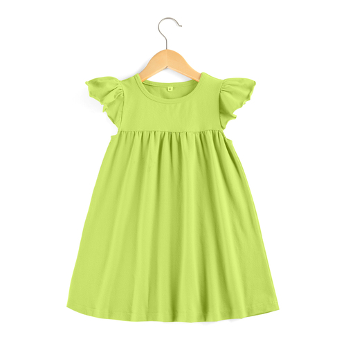  high quality casual dress summer   blank cotton sleeveless in stock kids girls' dresses