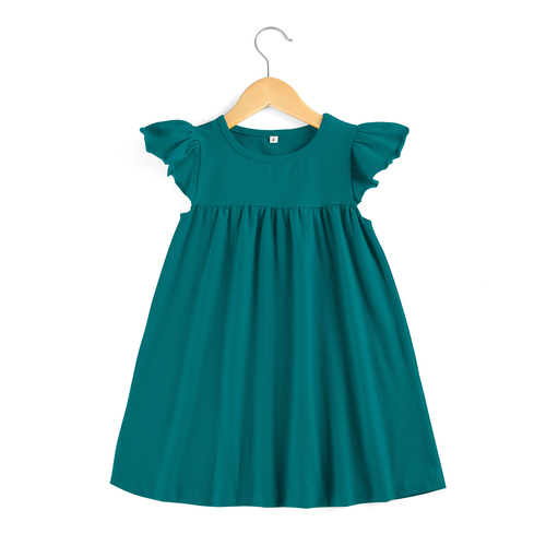  high quality casual dress summer   blank cotton sleeveless in stock kids girls' dresses