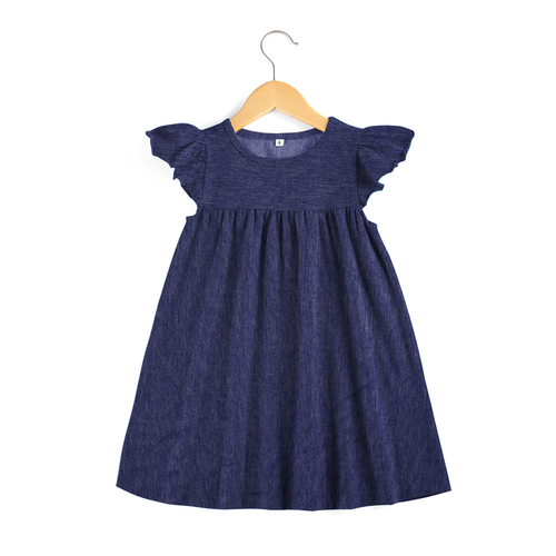  high quality casual dress summer   blank cotton sleeveless in stock kids girls' dresses