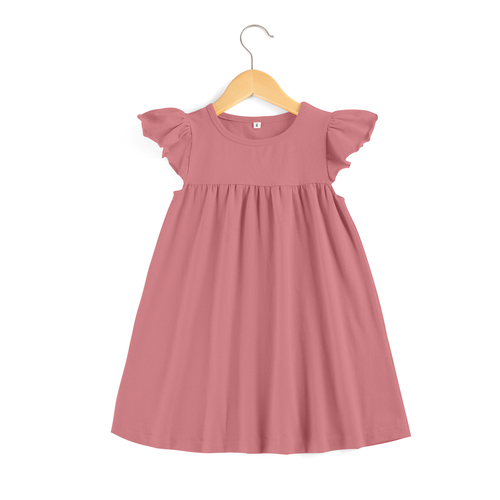  high quality casual dress summer   blank cotton sleeveless in stock kids girls' dresses