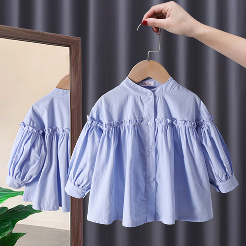 Children's Wear Girls 2022 New Autumn Clothing Kids Top Baby Bottomed Shirt Princess Girls Bottom Shirt Baby Blouses