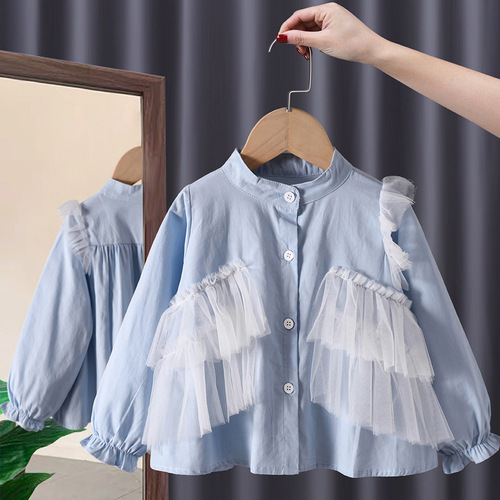 Children's Wear Girls 2022 New Autumn Clothing Kids Top Baby Bottomed Shirt Princess Girls Bottom Shirt Baby Blouses