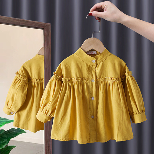 Children's Wear Girls 2022 New Autumn Clothing Kids Top Baby Bottomed Shirt Princess Girls Bottom Shirt Baby Blouses