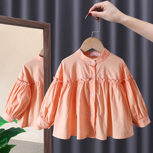 Children's Wear Girls 2022 New Autumn Clothing Kids Top Baby Bottomed Shirt Princess Girls Bottom Shirt Baby Blouses