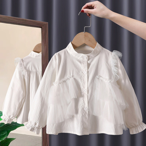 Children's Wear Girls 2022 New Autumn Clothing Kids Top Baby Bottomed Shirt Princess Girls Bottom Shirt Baby Blouses
