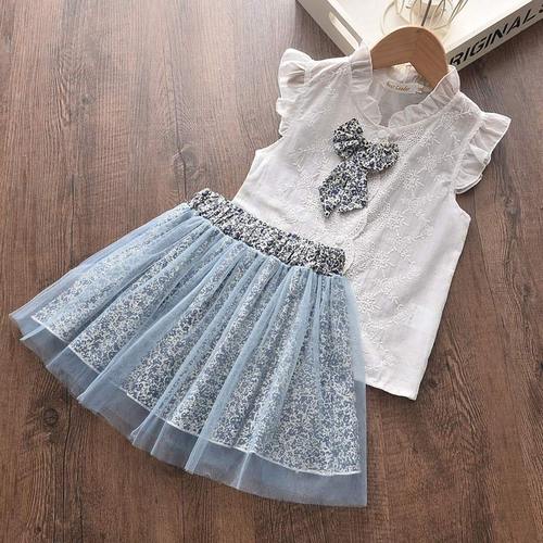 Kids Girl Dresses New Summer Girls Bow-knot Casual Dress Cute T-shirt and Dress Girls Leopard Children Clothing 3 7Y