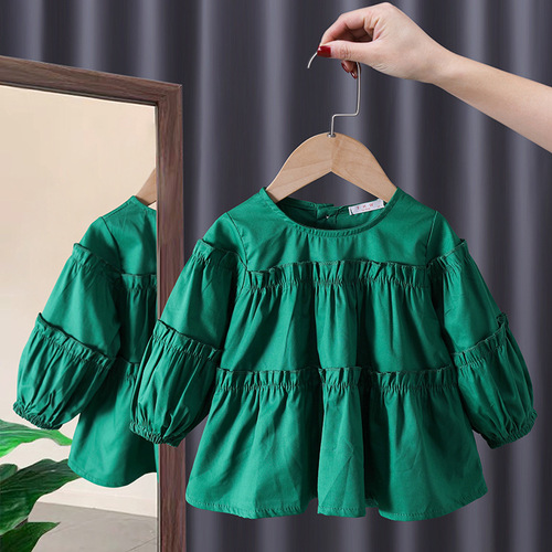 New Girls Lovely Shirt Cute Heart Printing Children's Long Sleeve Top Baby Clothing Little Kids Blouses & Shirts