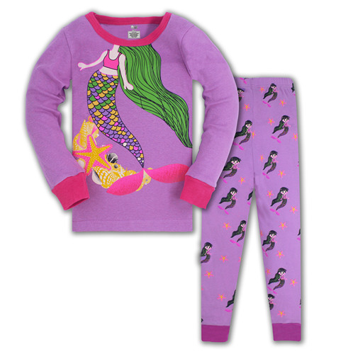 100% cotton new designsleeping clothes cartoon pyjamas kids pajamas character sleepwear 2 pcs girl cute unicorn kids paj