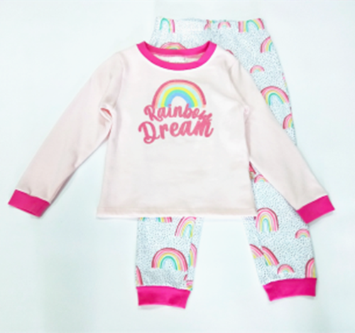 High quality children pajamas set girls sleepwear for winter home wear clothes set kids pajamas with pattern
