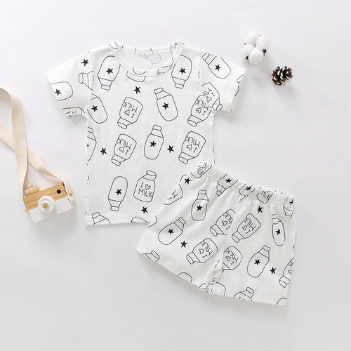 2pcs Kids girl Pajamas Set in Summer Kids  cartoon patterns Pajama Kids Sleepwear boy pajama sets