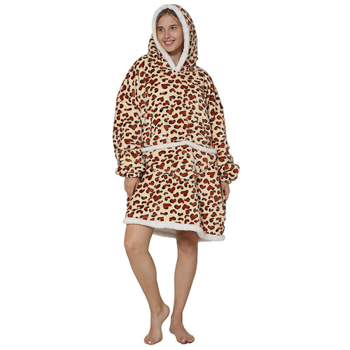 2023   Wearable Fleece Puffy Glow Giant Hoodie Blanket For Kids And Adult Sherpa Oversized Hooded