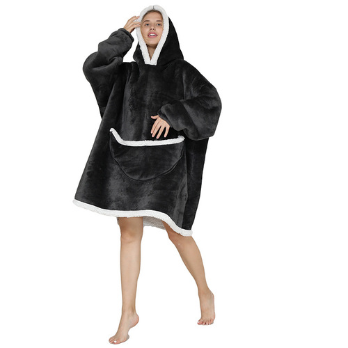 2023   Wearable Fleece Puffy Glow Giant Hoodie Blanket For Kids And Adult Sherpa Oversized Hooded