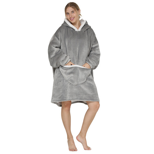 2023   Wearable Fleece Puffy Glow Giant Hoodie Blanket For Kids And Adult Sherpa Oversized Hooded