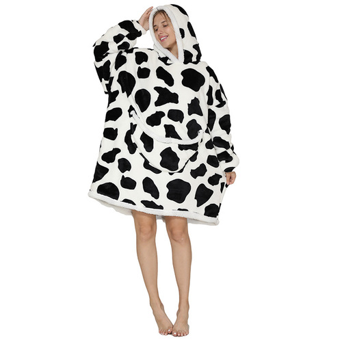 2023   Wearable Fleece Puffy Glow Giant Hoodie Blanket For Kids And Adult Sherpa Oversized Hooded