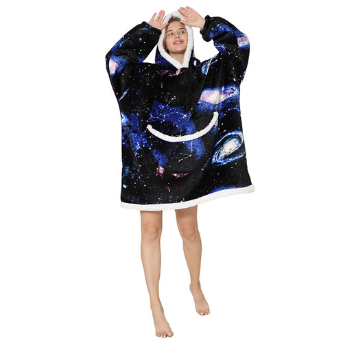 2023   Wearable Fleece Puffy Glow Giant Hoodie Blanket For Kids And Adult Sherpa Oversized Hooded