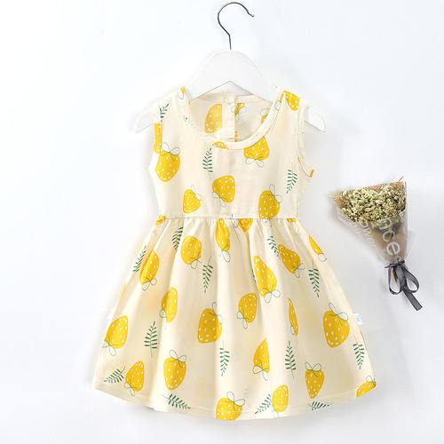 Girls dress 2021 summer kids clothing sweet baby girls floral dress B045