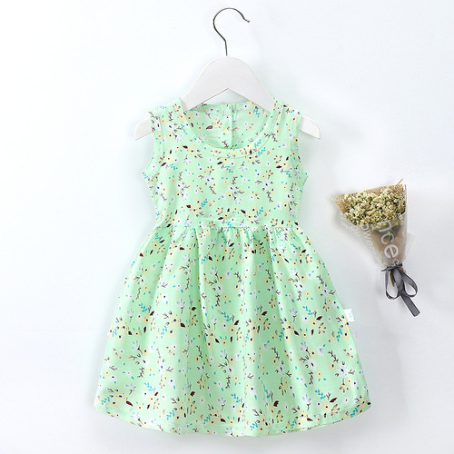 Girls dress 2021 summer kids clothing sweet baby girls floral dress B045