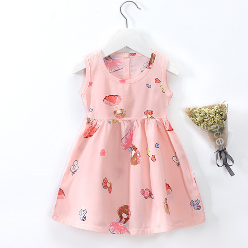 Girls dress 2021 summer kids clothing sweet baby girls floral dress B045