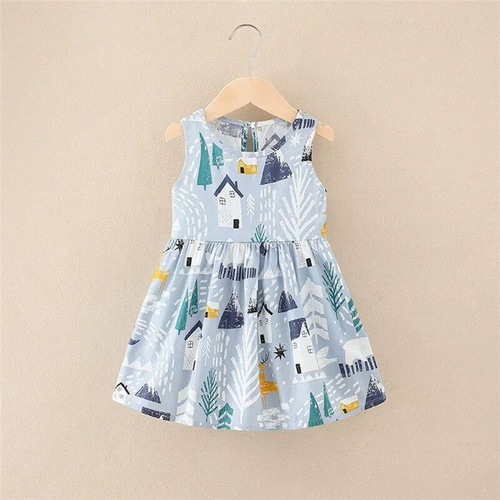 Thailand Style Summer 1-5 Years Baby Girl Cheap Floral Infant Flower Power Casual Loose Dresses Kids Clothes