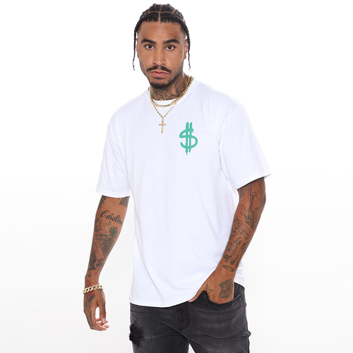 Silk Screen Printed Cotton Shirts White Short Sleeve Men's T Shirts