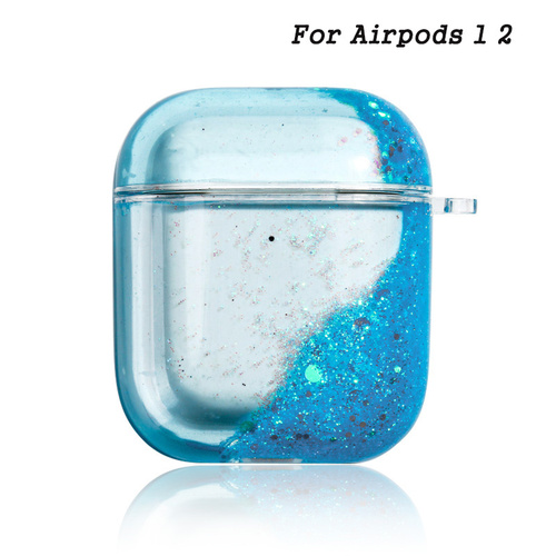 Luxury Girly Support Wireless Charging Sublimation Protective Headphone Case Unique Liquid Quicksand Earphone Case For A