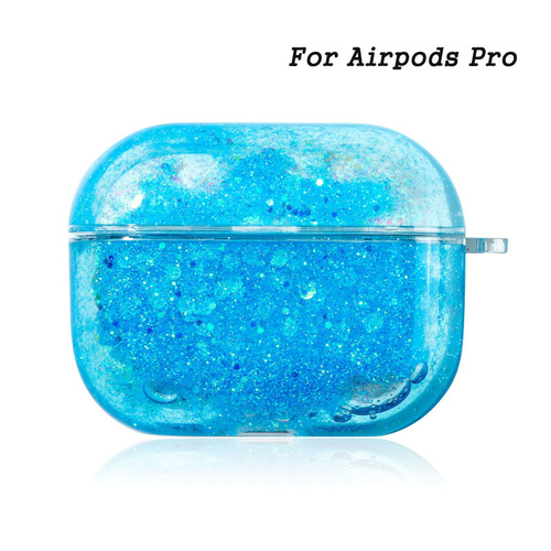 Luxury Girly Support Wireless Charging Sublimation Protective Headphone Case Unique Liquid Quicksand Earphone Case For A