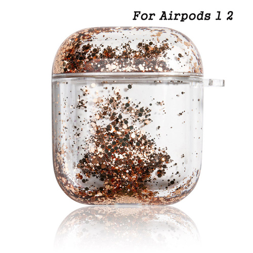 Luxury Girly Support Wireless Charging Sublimation Protective Headphone Case Unique Liquid Quicksand Earphone Case For A