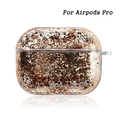 Luxury Girly Support Wireless Charging Sublimation Protective Headphone Case Unique Liquid Quicksand Earphone Case For A