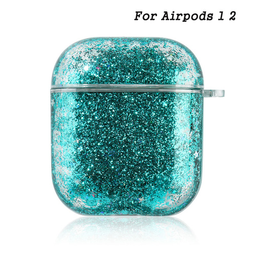 Luxury Girly Support Wireless Charging Sublimation Protective Headphone Case Unique Liquid Quicksand Earphone Case For A