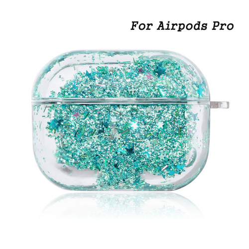 Luxury Girly Support Wireless Charging Sublimation Protective Headphone Case Unique Liquid Quicksand Earphone Case For A