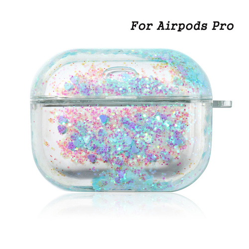 Luxury Girly Support Wireless Charging Sublimation Protective Headphone Case Unique Liquid Quicksand Earphone Case For A