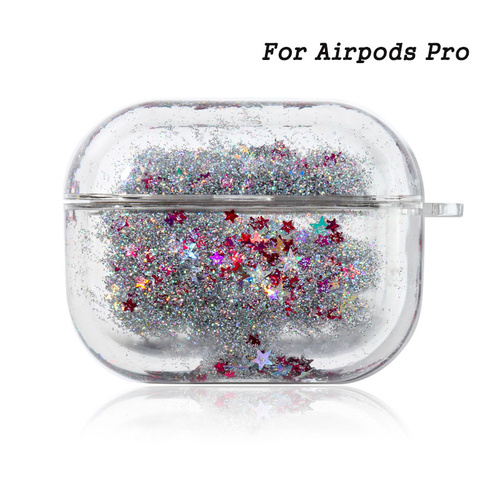 Luxury Girly Support Wireless Charging Sublimation Protective Headphone Case Unique Liquid Quicksand Earphone Case For A