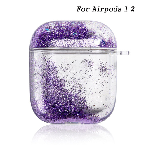 Luxury Girly Support Wireless Charging Sublimation Protective Headphone Case Unique Liquid Quicksand Earphone Case For A