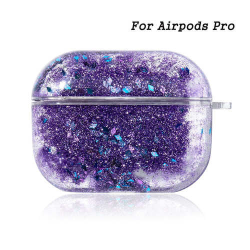 Luxury Girly Support Wireless Charging Sublimation Protective Headphone Case Unique Liquid Quicksand Earphone Case For A