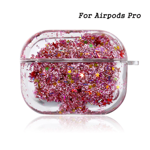 Luxury Girly Support Wireless Charging Sublimation Protective Headphone Case Unique Liquid Quicksand Earphone Case For A