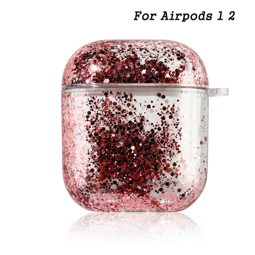 Luxury Girly Support Wireless Charging Sublimation Protective Headphone Case Unique Liquid Quicksand Earphone Case For A