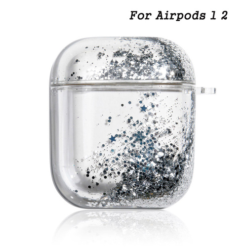 Luxury Girly Support Wireless Charging Sublimation Protective Headphone Case Unique Liquid Quicksand Earphone Case For A