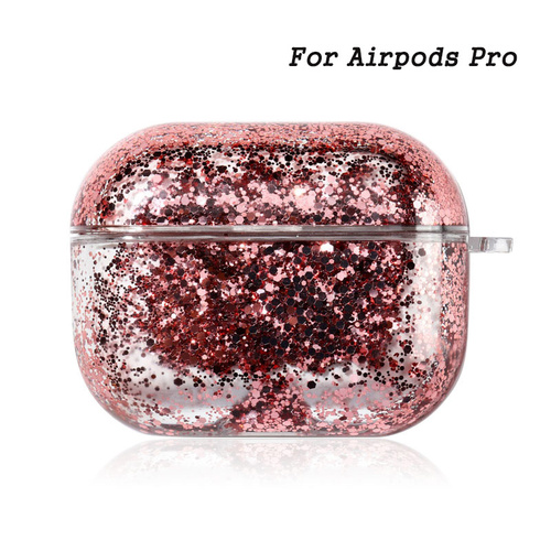 Luxury Girly Support Wireless Charging Sublimation Protective Headphone Case Unique Liquid Quicksand Earphone Case For A