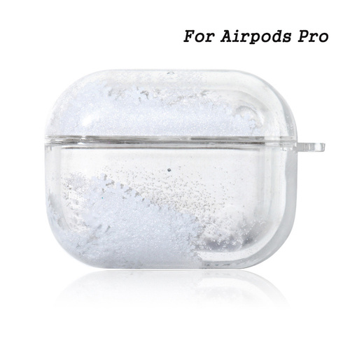 Luxury Girly Support Wireless Charging Sublimation Protective Headphone Case Unique Liquid Quicksand Earphone Case For A