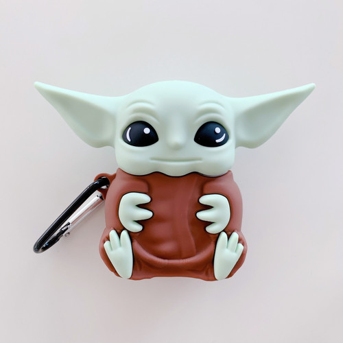 3D Cartoon Cute Wireless Earphone Case Silicone Charging Headphones Case Protective Cover Baby Yoda Case for AirPods 1 2